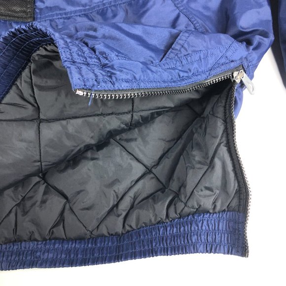 Vintage Nike Jacket Men's Large Blue & Black Half Zip Pull Over Puffer Pockets - Picture 8 of 15